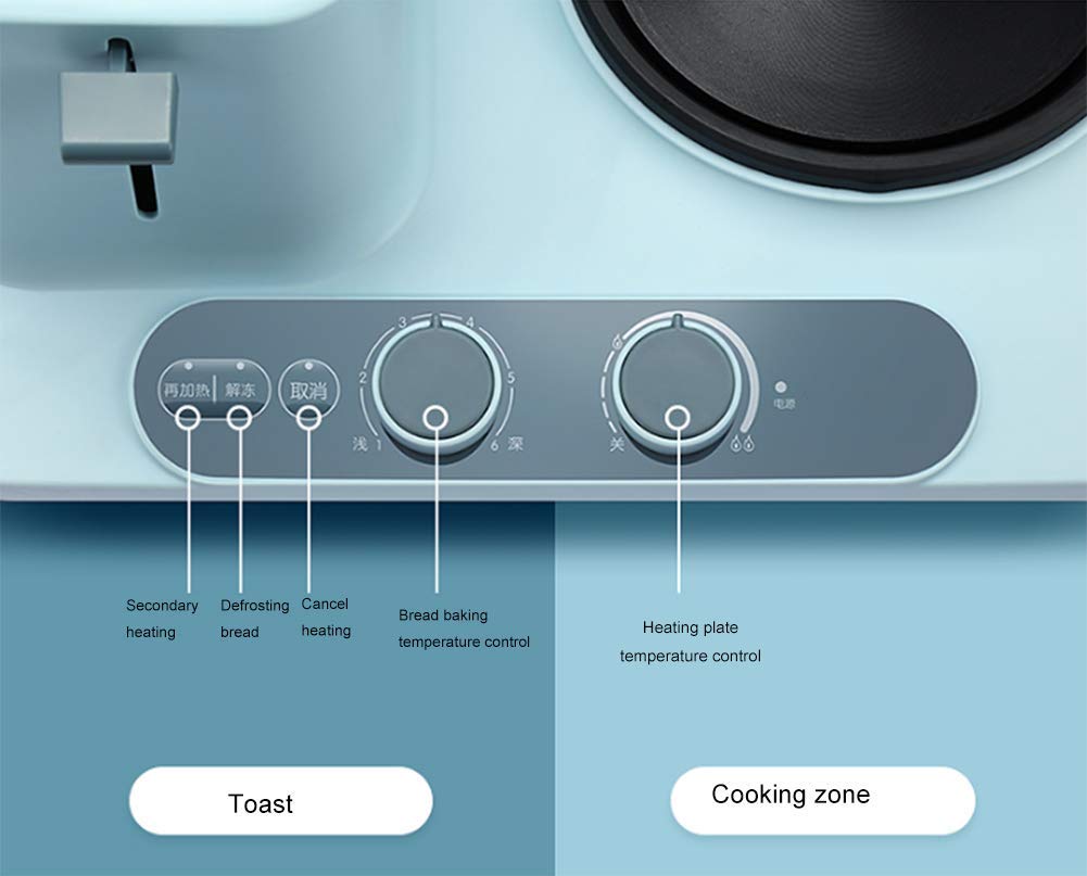 Multifunktions 3-in-1 Frühstücksmaschine Brotmaschine Backen Brotmaschine Toaster Backen Heizung Auftauen Spiegeleier Gekochte Eier,Grün