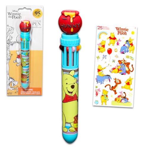 Stylo Disney Winnie l'ourson pour écrire et décorer les cahiers avec des autocollants