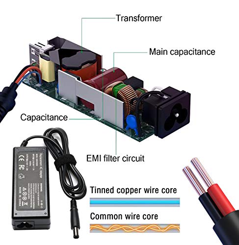 18.5V 3.5A 65W Ac Adapter For Hp Pavilion Dv7 Dv6 Dv5 Dv4 Dm4 G7 G6 G4 Series;Charger For Probook-Elitebook-Compaq-Presario Cq57 Cq56 Cq62 Cq60 2000-2B09Wm 2000-2A20Nr Laptop Adapter Power Cord #TOP5