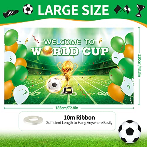 Welcome To World Cup Banner, Soccer World Cup Flag Banner Large Soccer Banner Soccer Backdrop For Sports Party Decorations World Cup Soccer Decorations Soccer Party Supplies #TOP1