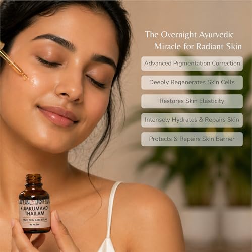 Image of Jivanta Kumkumadi Thailam Face Oil | Ayurvedic Serum with Saffron & Turmeric | Anti-Aging, Pigmentation & Dark Spot Reduction | 5ml