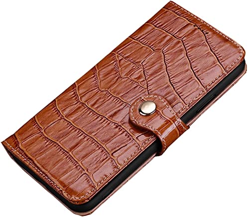 Étui de téléphone portefeuille iPhone 13 Pro cuir crocodile marron 6,1 pouces