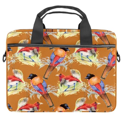 Maletín bandolera para laptop de 14.5 pulgadas multicolor con diseño de pájaros en ramas