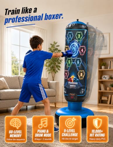 2026 New 52-Inch Punching Bag for Kids with Music,Birthday Gift for Boys — view 4