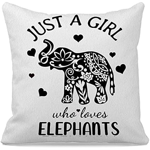 Just A Girl Who Loves Elephants Throw Pillow Case Cover