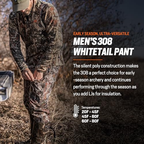 First Lite Men’s 308 Whitetail Pant - Men’s Outdoor 4-Way Stretch Camo Hunting Pants with Hip Vents, Year Round Hunting Gear4