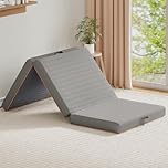 Warmiehomy Folding Mattress Single, 10CM Foldable Memory Foam Mattress with Washable Cover, Portable Trifold Floor Mattress for Travel, Camping, Guest, Dorm, Playroom, Home, Caravans