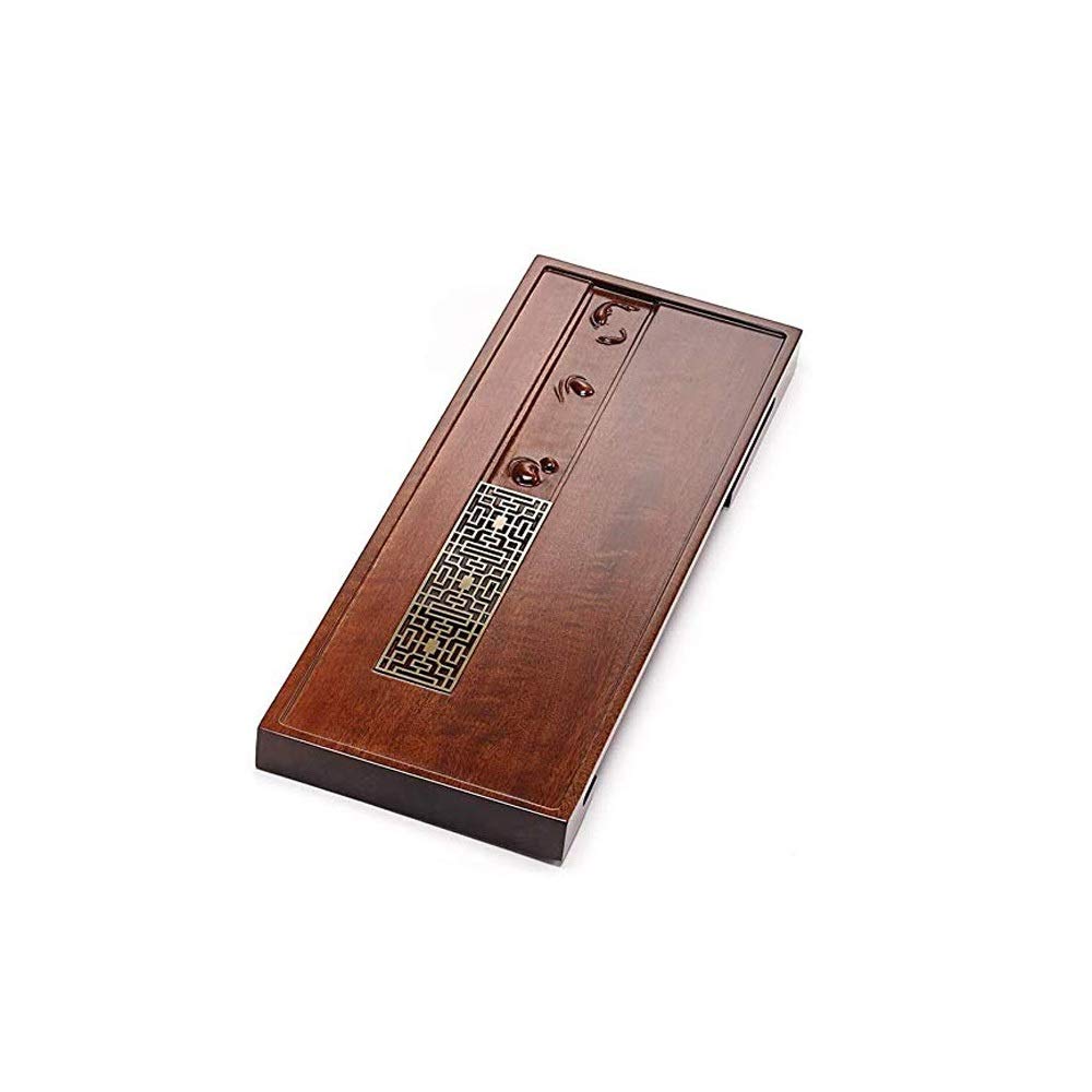 XYIANG Solid Wood Tea Tray Large Tea Serving Tray with Water Storage Drainage Chinese Gongfu Tea Table Gift Set Home Office,
