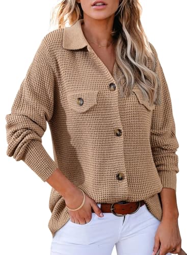 Astylish Womens Solid Color Button Down Shirts...