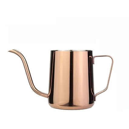 GEFIRE Coffee Maker Coffee Ear Hook Hand Brewer Stainless Steel Fine Mouth Drip Filter Household Coffee Appliances Mini Color Ear Hook Coffee Pot (Color : 350ml Rose Gold)