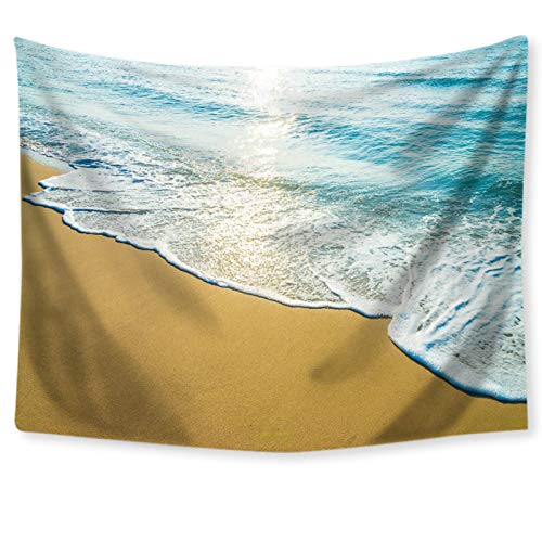 KnSam Tapiz de pared con diseño de playa y agua marina, 150 x 200 cm