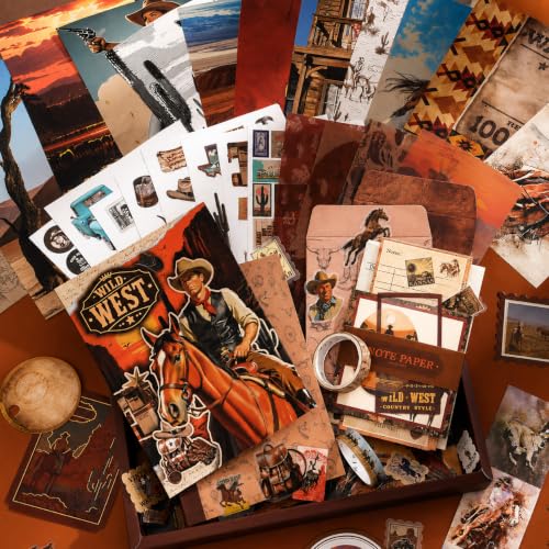 Image of RANDEN Horse Journaling Kit, 346PCS Vintage Scrapbook & Stationery Set with Aesthetic Stickers, Ephemera Pack and Journal Supplies for Bullet Journals, Planners, Albums & Creative Crafts (Horse)