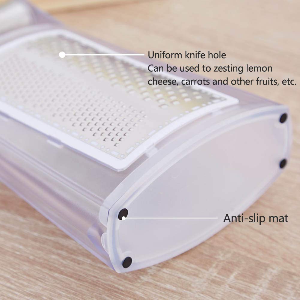 ArinkO Râpe 3 en 1 en Acier Inoxydable : Double Face pour râper Facilement Les légumes, Fruits, Fromage, Chocolat, zesteur de Citron – Tranchant comme Un Rasoir et Argent