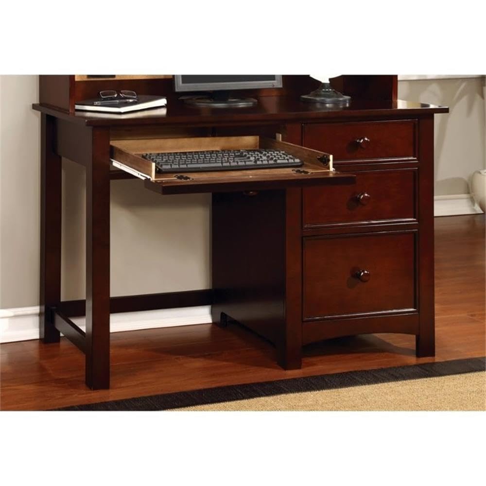 BOWERY HILL Transitional Solid Wood Desk in Cherry Finish