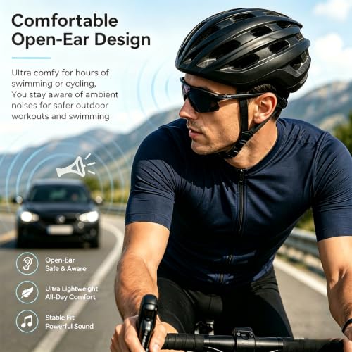 Image of Full-Coverage Liquid Silicone Swimming Headphones,IP68 Waterproof Underwater Headphones, Bluetooth 6.0&MP3 with 32GB Memory Card,Soft /Skin-Comfortable Open Ear Bone Conduction Swim Earbuds(Black