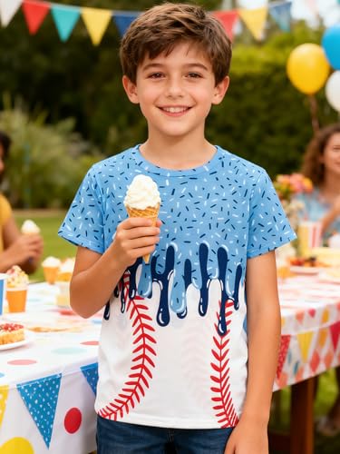 Image of uideazone Tshirts for Boys Kids Short Sleeve T-Shirt 3D Graphic Tee Shirts Tops Clothes 4-16 Years