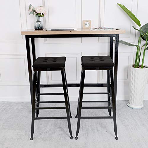 Baibu 12 Inches Square Stool Cushions With Ties Set Of 4 For Bar Stool, Breathable Square Chair Pads Seat Cushions With Anti-Slip Mat - Only Pads (12" (4Pc), Black) #TOP5