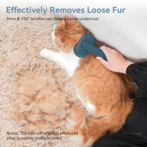 Image of Aumuca Skin Friendly Self-Cleaning Slicker Brush for Dogs & Cats, Gentle Pet Grooming Tool for Shedding & Deshedding, Efficient Hair Remover for Long & Short Haired Pets