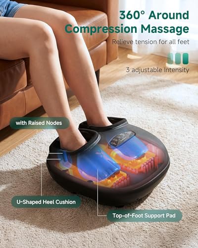 Image of Snailax 2026 Shiatsu Foot Massager with Heat, Deep Kneading, Compression, Vibration,FSA Eligible Hsa Electric Feet Massage Machine for Plantar Fasciitis,Neuropathy, Gift for Women Man