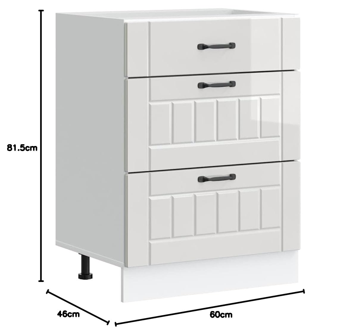 Refined Mueble bajo de Cocina Lucca Blanca de Alto Brillo 60x46x81.5cm