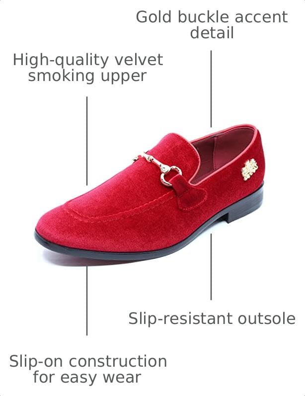 Image of Men's Velvet Designer Classic Dress Tuxedo Smoking Slipper Loafers Slip On Shoes SM-56