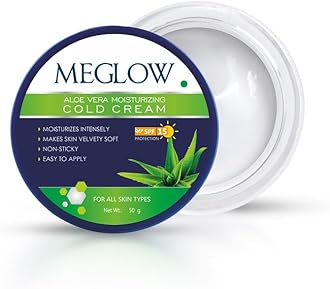 Meglow Aloe Vera Moisturizing Cold Cream | Deep Hydration & Winter Care | Enriched with Cucumber Extracts & Aloe vera for Soft, Nourished & Protected Skin 125g