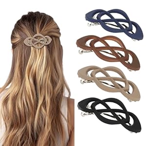 Vintage French Barrette Clips – 4 Pack Hair Accessories for Women & Girls, Thick to Thin Hair