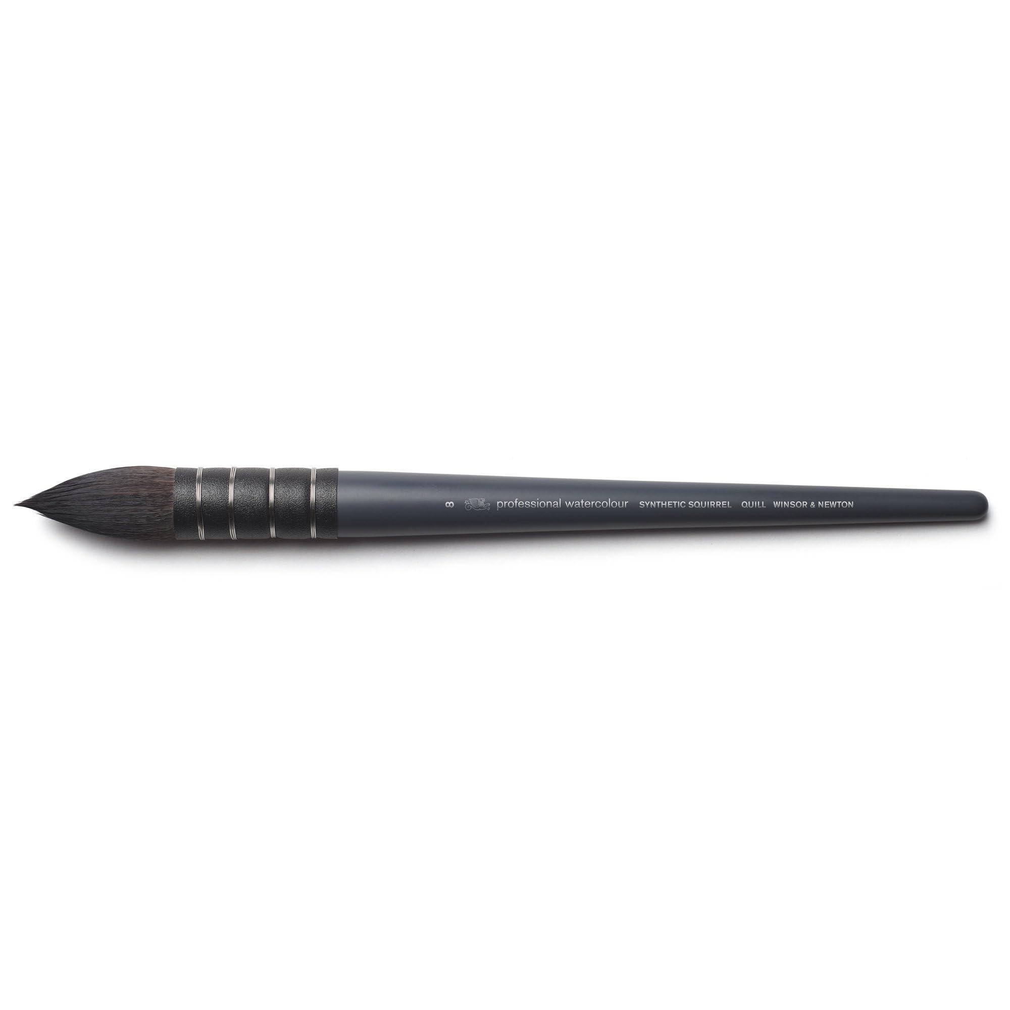 Winsor & Newton 5011508 Profesjonalny Pędzel Akwarelowy, Pędzel Malarski do Farb Akwarelowych z Włóknami Syntetycznymi, Trwały i Stabilny Wymiarowo, Krótki Uchwyt, Wiewiórka Nr 8