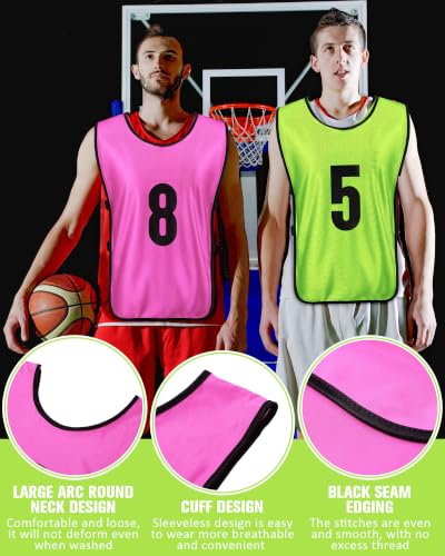 Image of Yahenda 24 Pcs Soccer Pinnies Numbered Vests Adult