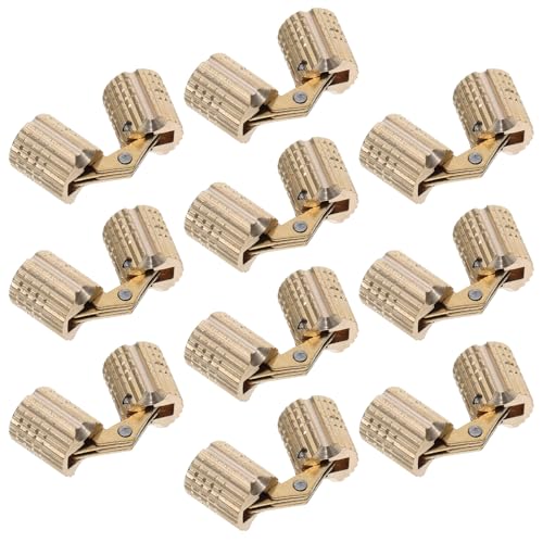 TOKIDNY 10pcs Golden Copper Hidden Cabinet Hinges with Seamless Integration and Smooth Quiet Operation, Small 8mm Concealed Barrel Hinges for Furniture, Jewelry Boxes, and DIY Projects