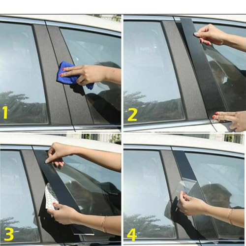 Cubiertas de pilar negro espejo que embellecen y protegen las ventanas de tu coche 4