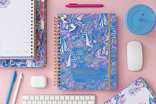 Lilly Pulitzer Daily Planner 2023-2024, Jumbo Agenda Dated August 2023 - December 2024, Weekly Planner With Monthly Calendar, Stickers, Pockets, & Spiral Binding, Blue Hardcover Cute Planner, It’s A Sailabration #TOP6