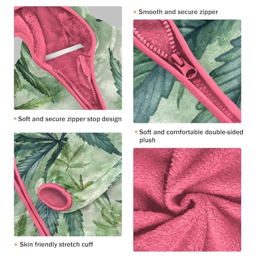 GuoChe Cute Weed Minimalist Style Girls Sherpa Jacket With Hood3