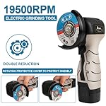 Cordless Brush Angle Grinder Kit, 19500rpm Mini Electric Angle Grinding Tool with 2pcs 16.8V 2000mAh Batteries and 5-Cutting Discs, Grinder Handheld Cutter for Metal Wood - Image 3
