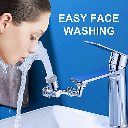Image of VENDERE Universal Splash Filter Faucet 1080 Large-angle Rotating Robotic Arm Faucet Extender Dual Sprayer Universal Rotating Faucet Aerator with 2 Modes Large Angle Sink Accessories.