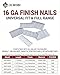 DEWBIN 16 Gauge Finish Nails, 1000 Cts 1-1/2-Inch Galvanized 16GA Finish Nails, Small Straight Finishing Nail for Woodworking, Upholstery, and Framing Projects