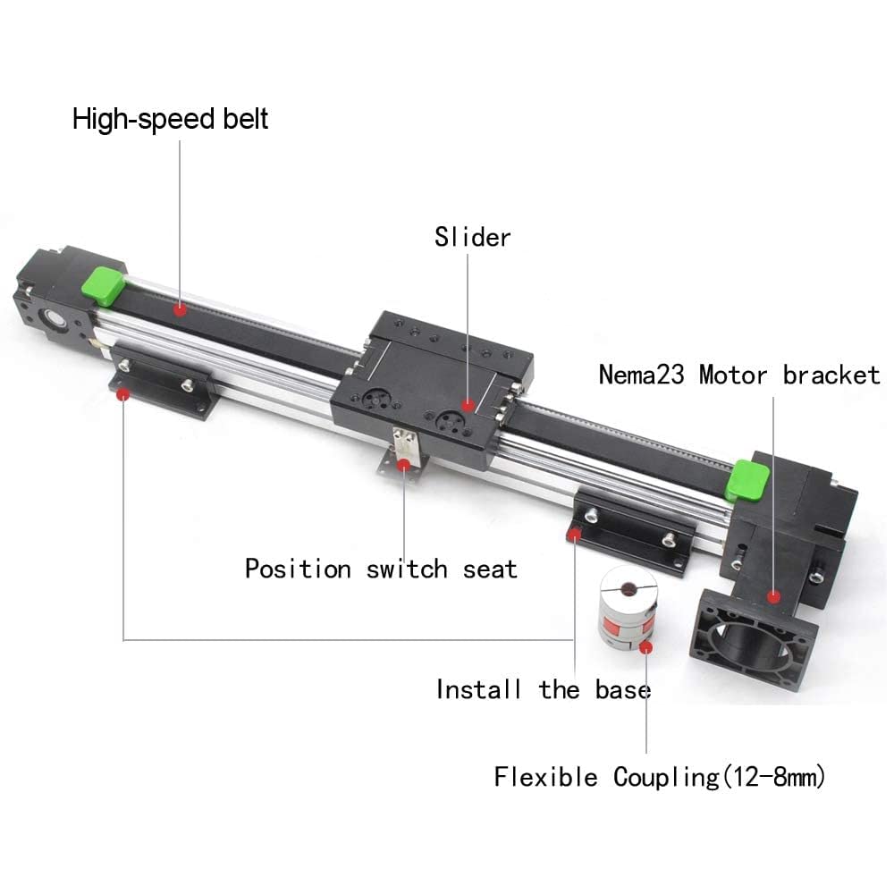 Modulo attuatore Scorrevole per Guida lineare a Cinghia ad Alta velocità da 400 mm e Corsa da 16 Pollici per Kit di Posizionamento lineare CNC