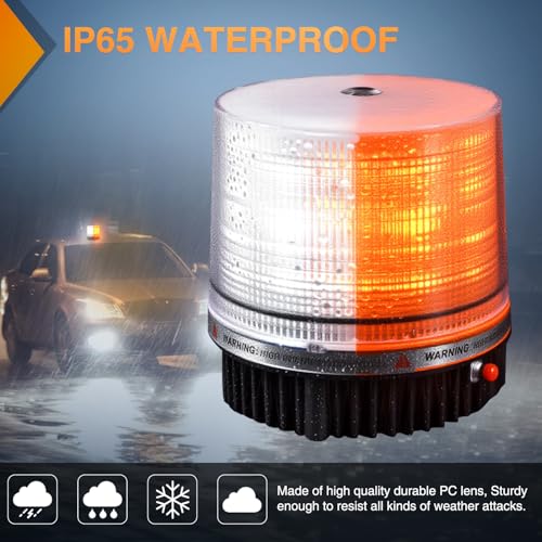Image of Nilight 18LED Strobe Lights Amber White Wireless Rotating Beacon Light