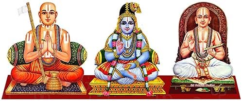 Giriram Photos® - Sri Nammazhwar, Sri Ramanujacharya and Sri Vedanta Desikar (15" x 6" Inches) - Photo Wooden Cutout
