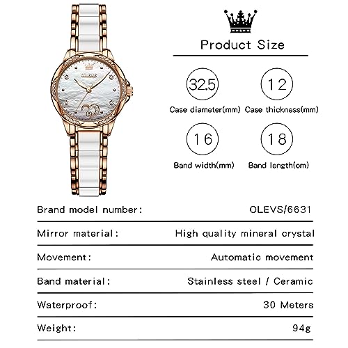 Image of OLEVS Watch Women Silver Stainless Steel Dress Analog Luminous Watch