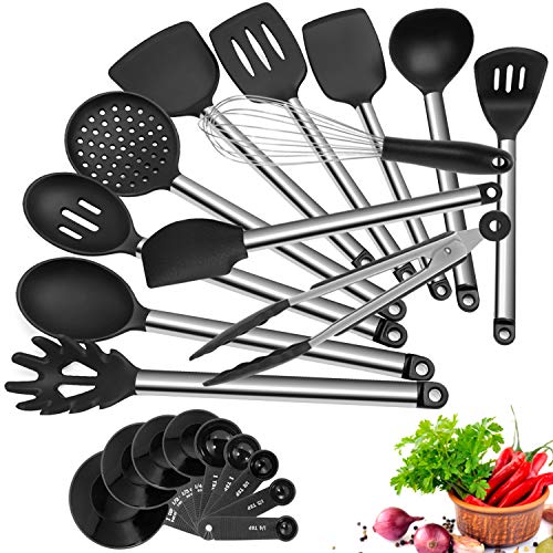Kitchen Utensil Set, 21 Piece AILUKI Cook Utensil Set Silicone Cooking Utensil Set