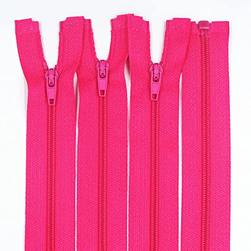 20Cm-60Cm 3# Apertura Nylon Cremalleras Cola Resina Adecuada para Ropa 100Uds-Rojo Rosa,100Uds,35cm