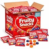 Fruity Snacks Variety Pack, 100 Count Individually Wrapped Fruit Flavored Snacks, Gluten Free, Fat Free, Lunchbox Snacks for Kids, School, Parties . Every day Snacks. Perfect Gummy For Valentine’s Day, Easter & Christmas, Candy