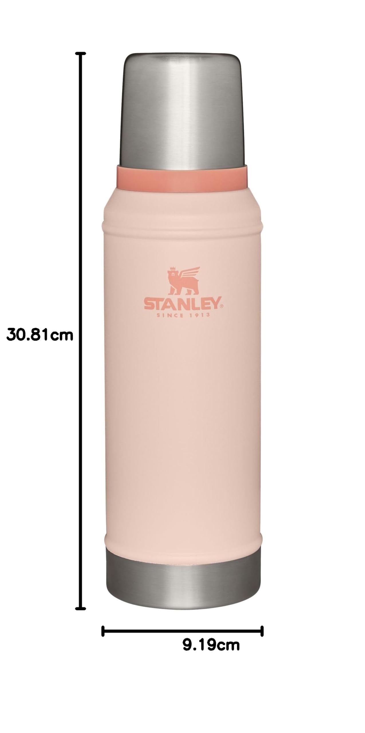 Stanley Klassische vakuumisolierte Weithalsflasche – Kalkstein – BPA-freie 18/8 Edelstahl-Thermoskanne für kalte und heiße Getränke – 1,0 QT