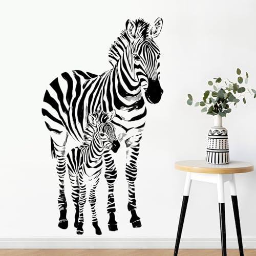 Vinilo Decorativo Zebra Rayada para Pared Blanco y Negro miniatura 1