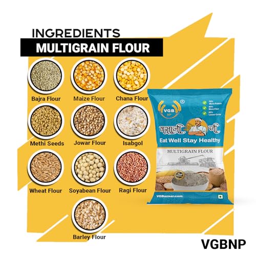 Image of Vasani G Natural Multigrain Atta | Mix Flour (Bajra, Jowar, Makka, Gehu, Methi, Soyabean) | High-Fiber, Protein-Rich Flour - 10kg