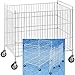 Carro de almacenamiento plegable de 600 x 400 x 650 mm, de alambre plastificado, cesta para lavandería industrial, cesta expositora para la colada sobre ruedas
