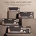 OHY XVX Shine Through Keycaps -133 Keys Cherry Profile Double Shot PBT Keycaps Compatible for 60%/75%/100% Retro Gaming Mechanical Keyboard-Coffee Brown