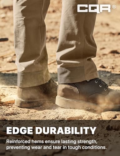 Image of CQR Men's Quick Dry Work Pants, Water Resistant Outdoor Tactical Pants, Lightweight Stretch Cargo Hiking Pants