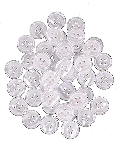 Image of Pack of 15 Small Shirt Buttons 4 Holed for Sewing and Art and Craft Round Buttons with 4 Holes